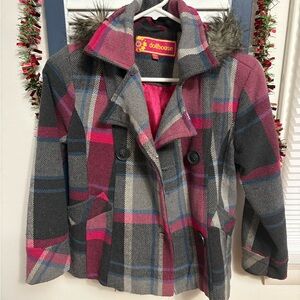 Dollhouse Girls Fits more size 8 Plaid Jacket - Pink and Gray